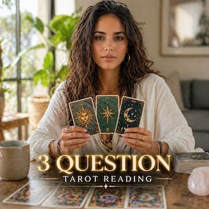3 Question Tarot Reading, Same Hour Psychic Guidance for Love Friendship and Future