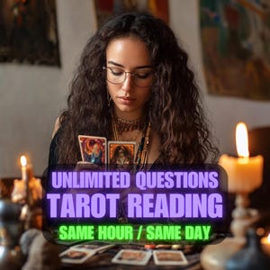 Domande sui tarocchi illimitate / Lettura psichica alla stessa ora / Amore, carriera e intuizioni future / Lettura approfondita dei tarocchi dell'anima gemella