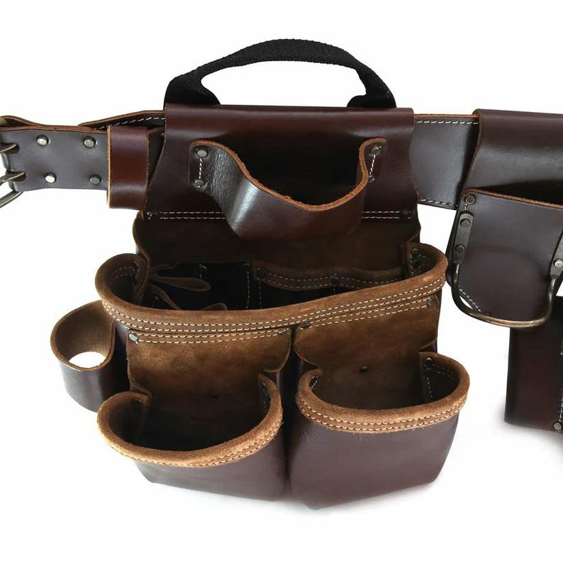 carpenter tool belt, tool belt pouch, custom tool belt, work suspenders, woodworker gift, tool belt for men, gifts for husband, electrician toolbelt, oil tanned tool belt, diy gifts, construction belt, adjustable tool belt, heavy duty tool belt