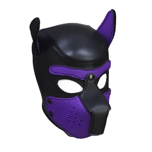 Leather Purple Dog Pup Hood Mask Puppy Play Cosplay Pup Role Play, Leather Pup Play Hood Mask,  petplay mask, Festival Gift Kinky Partner