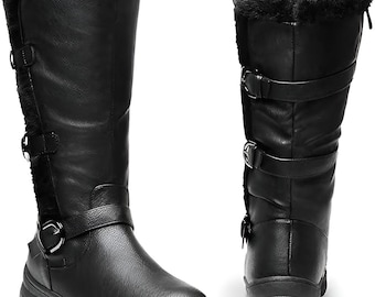 Handmade German Officer Boots For Christmas Gift Leather Tall Boot With Inside Fur Long Men Winter Boots Fashion Warm Snow Boot Husband Gift