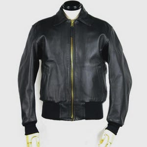 Men Black Leather Flight Jacket