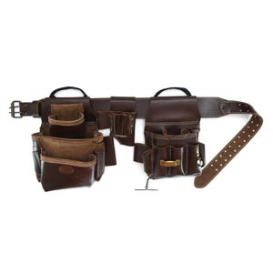 Grain Leather 4 Piece 22 Pocket Electrician&#39;s, Personalized Tool Belt, Leather Tool Belt Pouch, Leather Tool Belt For Men, Tool Belt Bag