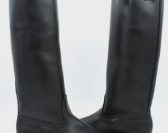 Leather British Officer Tall Knee High Boot Gift For German Officer Riding Tall Boot with Leather Sole Custom Fit Boots for Men Husband Gift