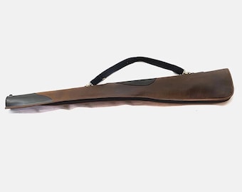 Estuche de cuero marrón para escopeta vintage desgastada, estuche para escopeta, regalos de cazador, estuche de cuero para escopeta, personalización, para cazar, regalo