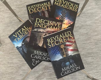 Libros de suspenso político en rústica de la serie Tierra Campos firmados y dedicados