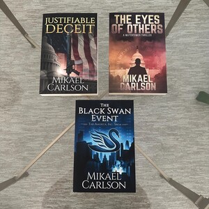 Signed & Dedicated Paperback Political Suspense Thriller Book Set