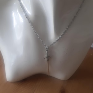 Maltese Cross Sword Necklace Necklace Giant Antique Sword Double-sided 3D Medieval Knight Templar Gothic Goth Witch Witchy Cosplay