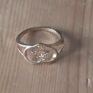 Hamsa Hand Ring: Solid Gold or Sterling Silver Fatima Jewelry