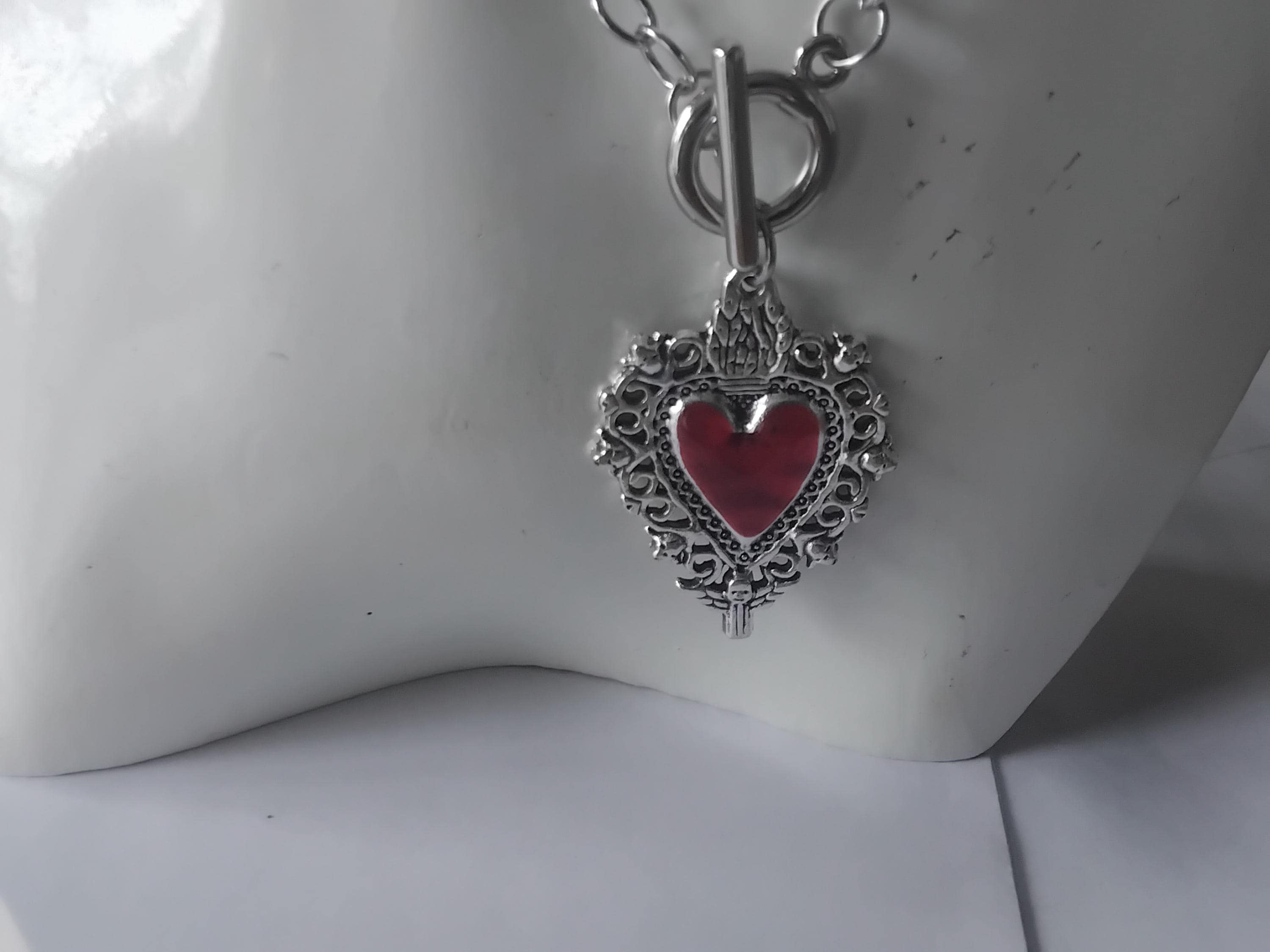 Victorian Gothic Black Onyx Heart Necklace - Steel Chain - Etsy Canada