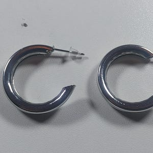 Chunky Silver Huggie Hoop Earrings: Boho Style