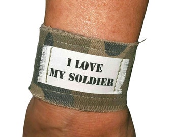 USA Patriotic Military Bracelet Cuff | Inspirational Army Wife Gift | Unique Handmade Jewelry | Christmas Gift For Girlfriend Boyfriend