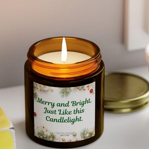 Merry and Bright Candle - Holiday Candlelight for Cozy Christmas Nights - Perfect Gift for Holiday Cheer and Décor, Christmas Light