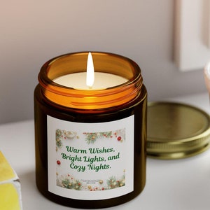 Warm Wishes Candle - Cozy Nights & Bright Lights Christmas Candle - Perfect Gift for Holiday Cheer and Home Décor, Christmas Gift