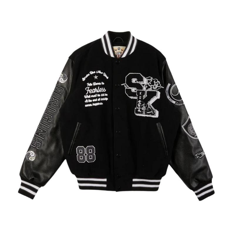 Men's Smoke Rise Seoul Black Varsity Jacket - Etsy Men's Smoke Rise Seoul Black Varsity Jacket - Etsy