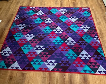 Triangle Pattern Multi Color Quilt