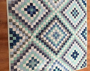 Full Sized Quilt Blue Squares