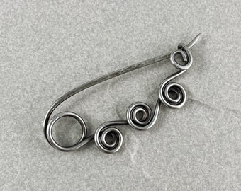 Antike Silber Pin, 14 Gauge, Solid Metal, Wire Wrapped, kleinere Größe Pin