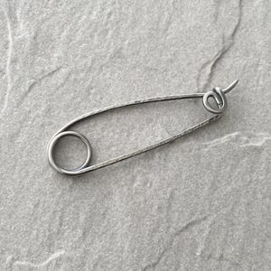 Handmade Silver Safety Pin, 14 Gauge 2.25"