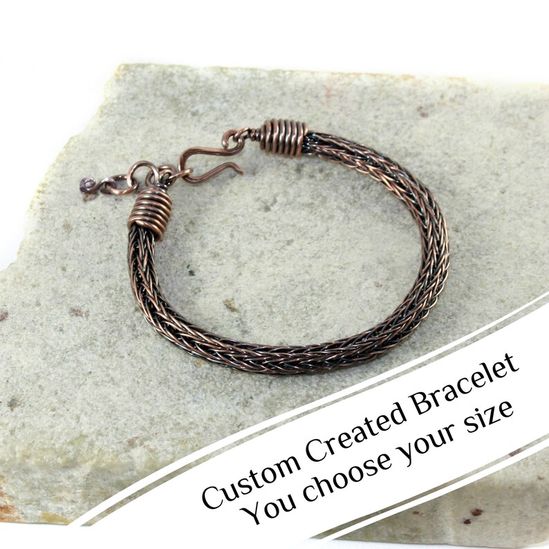 Copper Viking Knit Bracelet 5mm or 7mm Chain Thickness Etsy