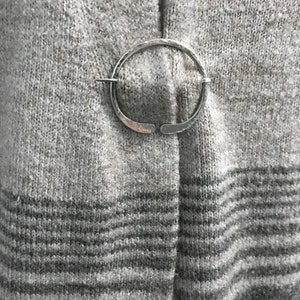Silver Penannular Shawl, Scarf, Sweater, Pin, Viking Pin, Circle Shaped Pin, Available in 4 different sizes image 2