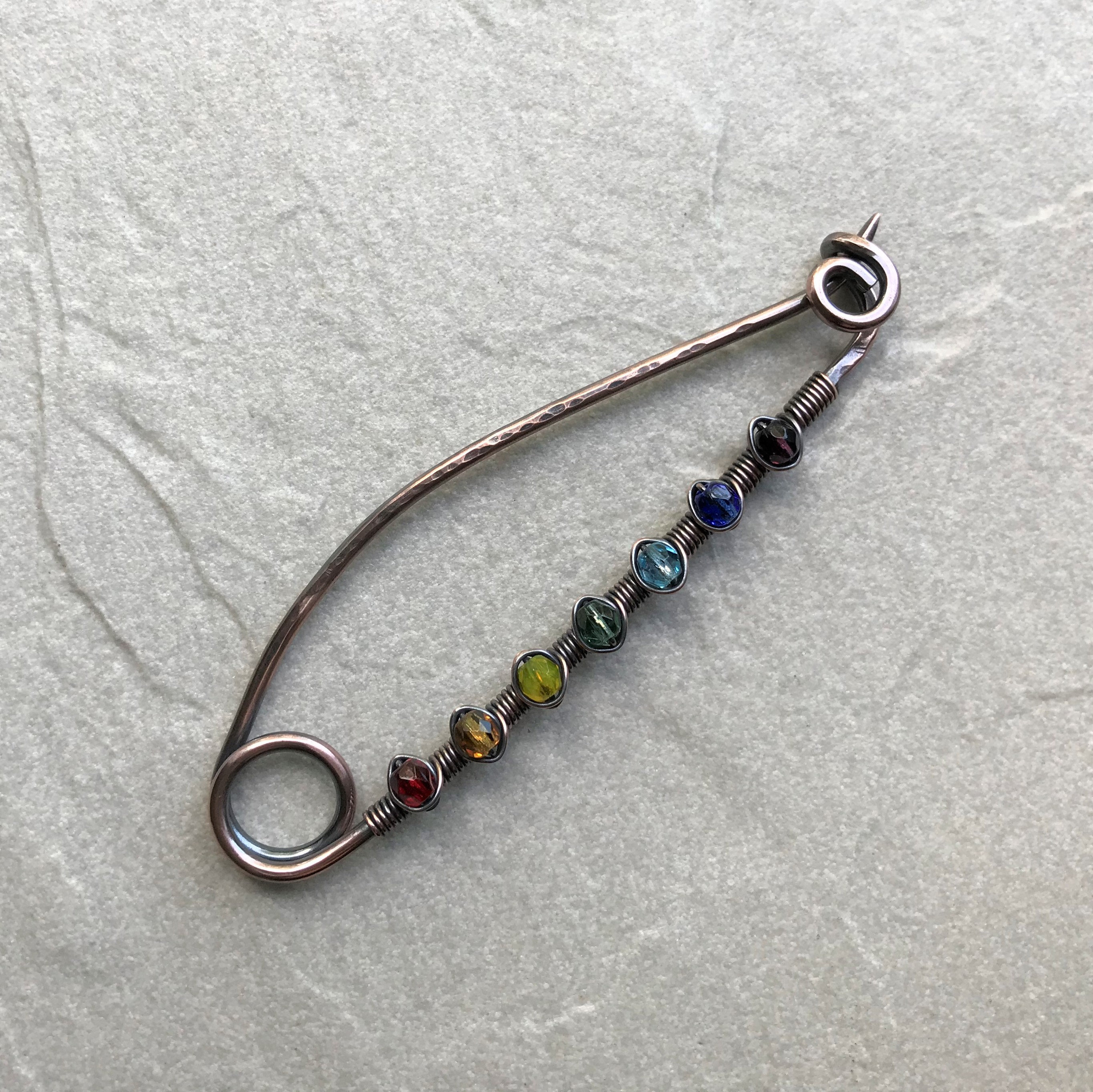 Silver Coil Less Giant Safety Pin Deluxe Brooch Kilt Scarf Pin safety Pin  Safe Here Love Hijab Shawl Stitcholder Modern Design Shawl Wrap 