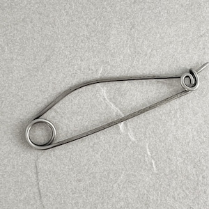 Minimalist Silver Pin, 12 Gauge 3.5", Bright or Antique Silver, Sturdy, Scarf, Sweater, Shawl, Cardigan Pin