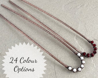 Copper Hair Pin, Wire Wrapped, 24 Colour Options