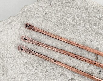 Custom Letter Copper Hair Stick, Pin, 8 Gauge, Minimalist, Simple Pin for Hair