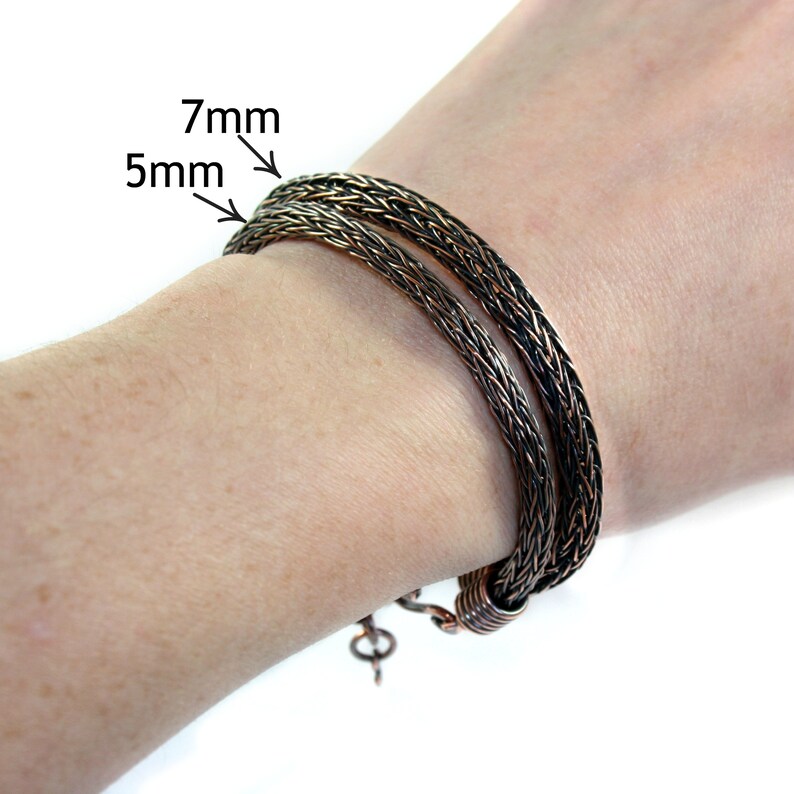 Copper Viking Knit Bracelet 5mm or 7mm Chain Thickness Etsy