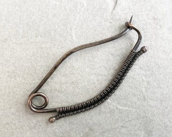 Moderne koperen pin, draadgewikkeld, kleiner formaat, 14 gauge