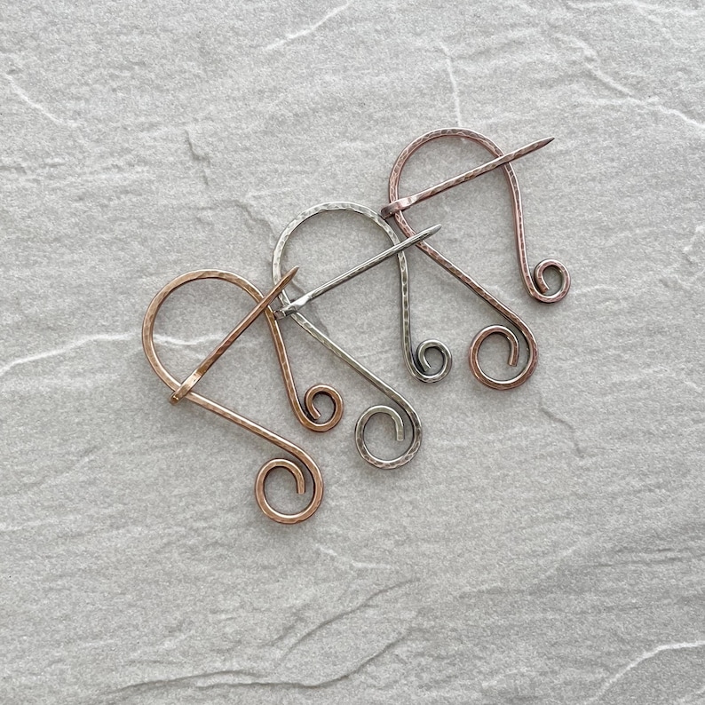 Paisley Penannular Shawl Pin, Sweater, Shawl, Pin, 3 Metal Options