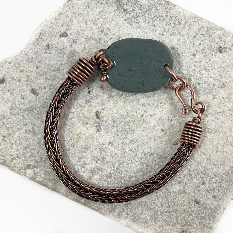 Floral Link Bracelet, Viking Knit Copper Bracelet image 4