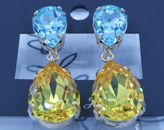 18k Gold Austrian Crystal Bridal Chandelier Earrings – Tassel Design Healing Jewelry for Luxurious Weddings