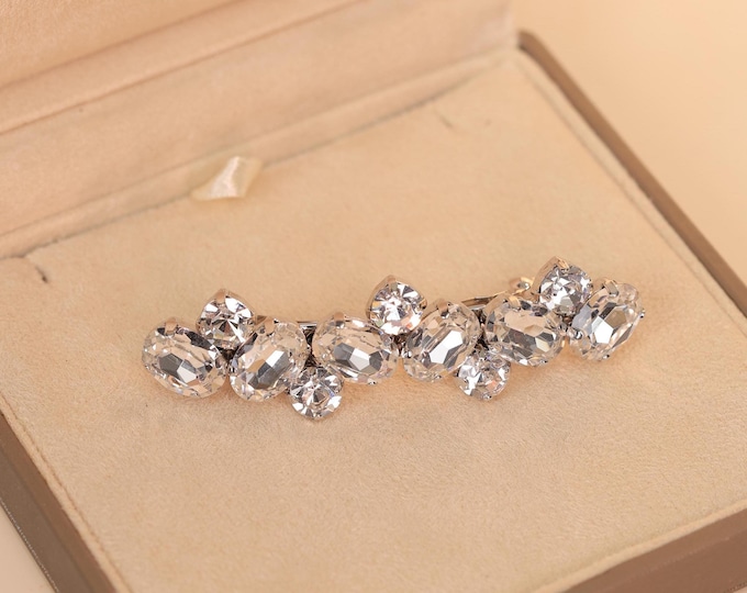 Dazzling Oval-Cut Crystal Hairpin – Statement Bridal and Party Hair Accessory,Bridal Hair Comb,clear crystal hair,crystal head band