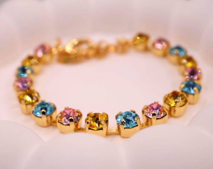 Austrian Crystal Bracelet: Candy style Bridal Bridesmaid Jewelry, Adjustable