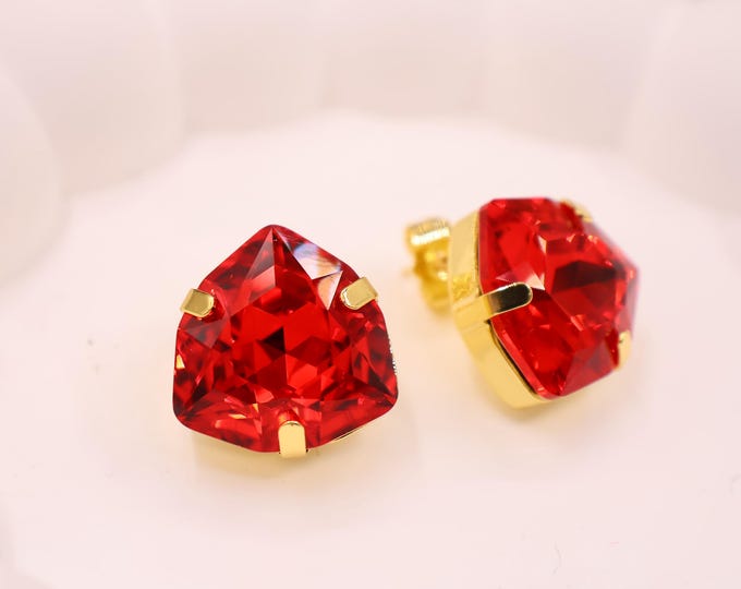 Austrian ruby Crystal Chandelier Earrings: Bride and bridesmaids Wedding Jewelry