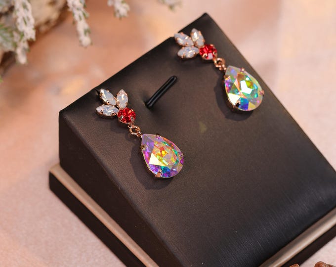 Bridal Chandelier Tassel Earrings with Austrian Crystal Cutting Technology – A Stunning Wedding Jewelry Must-Have,rinbow crystal earrings