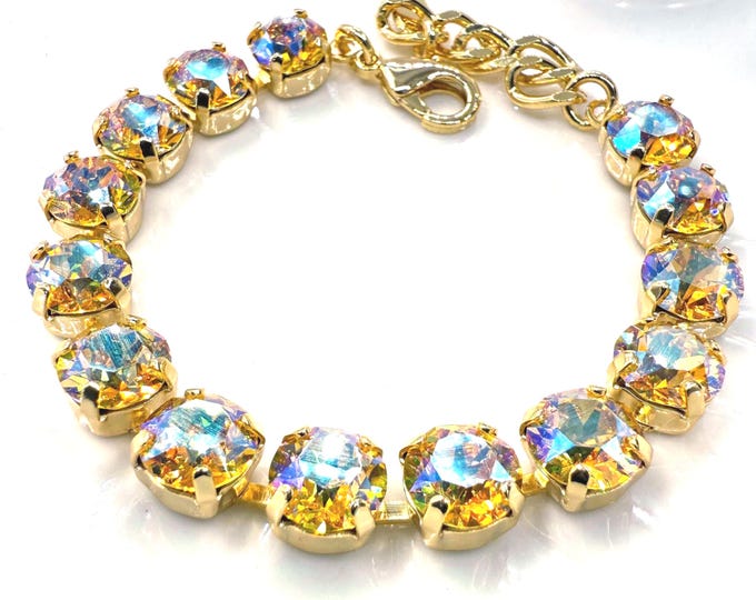 Golden Sparkle Crystal Bracelet: Austrian Bridal Jewelry