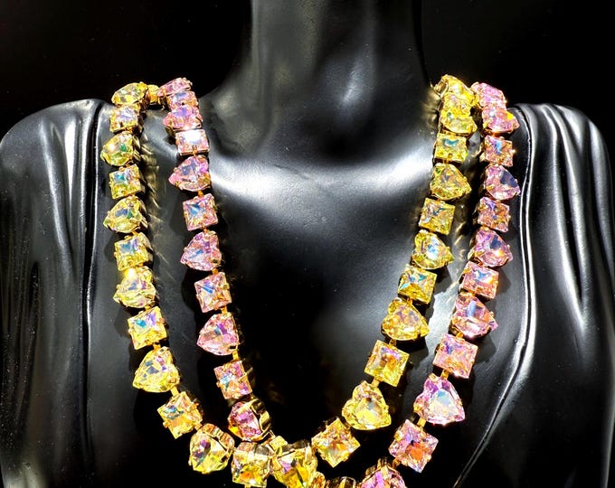 Pink Crystal Necklace: Anna Wintour-Inspired Bridal Jewelry