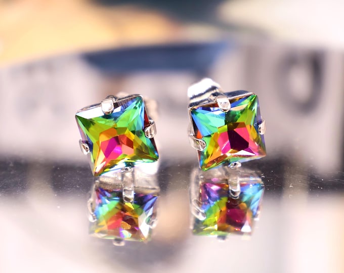 Austrian Black Aurora Crystal Chandelier Earrings: Bride and bridesmaids Wedding Jewelry