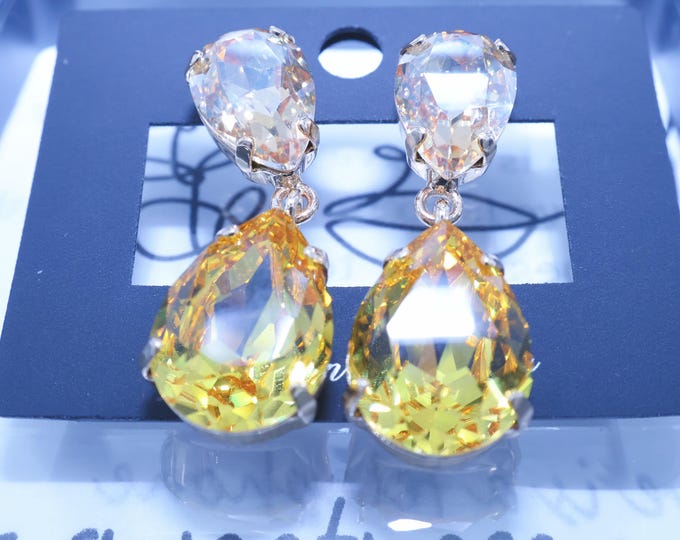 18k Gold Austrian Crystal Bridal Chandelier Earrings – Tassel Design Healing Jewelry for Luxurious Weddings