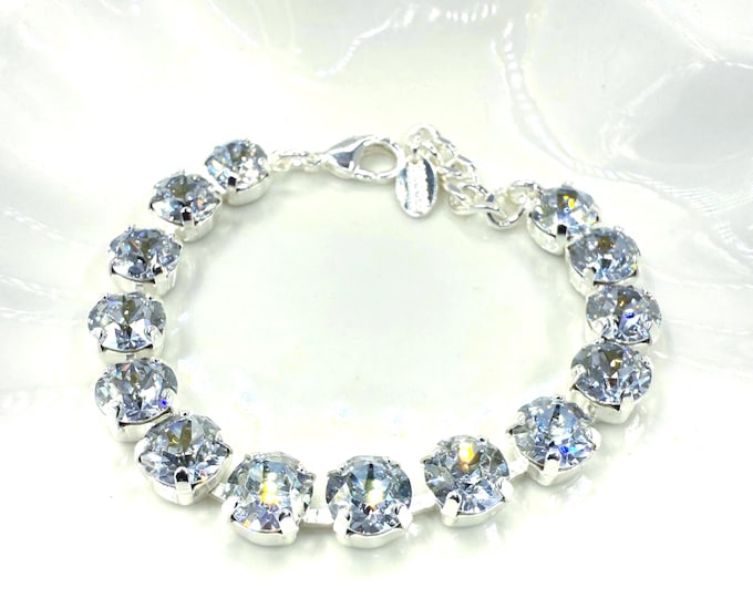 White Moonlight Austrian Crystal Bracelet,suitable for bridal jewelry and bridesmaid gifts,adjustable length