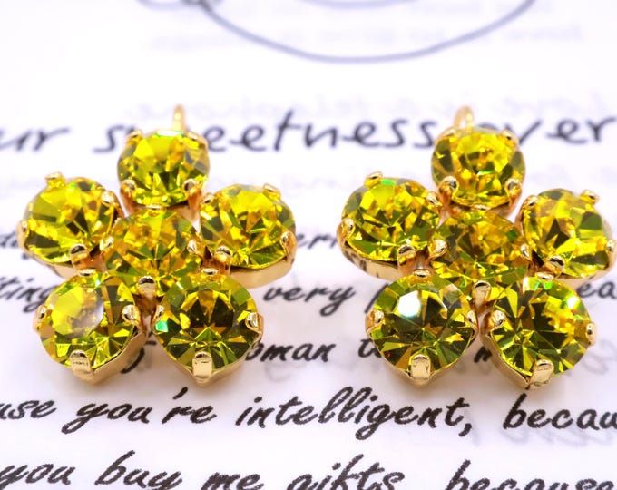 Flower Light topaz Drop Earrings: Austrian Crystal Bridal Jewelry