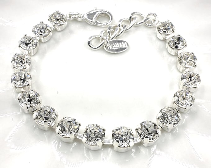 Austrian Crystal Bracelet:clear crystal, Adjustable Bridal Jewelry