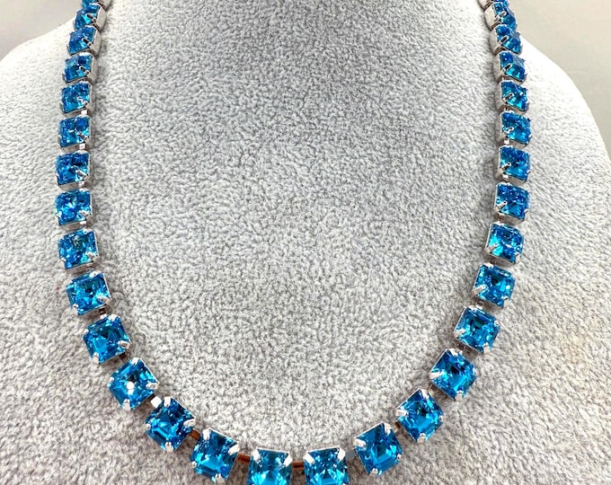 Copri Blue Austria Crystal Necklace: Anna Wintour-Inspired Bridal Jewelry