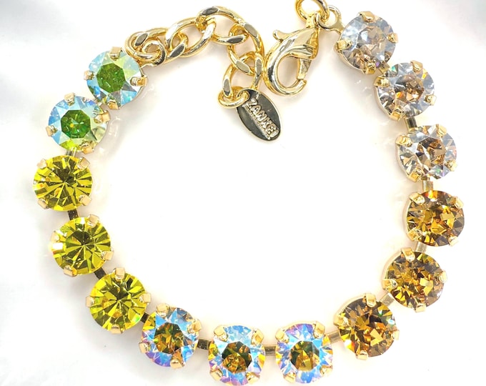 Austrian Crystal Bracelet: Golden Phantom, Adjustable Length
