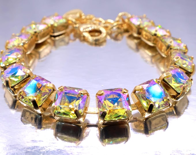 Golden Sparkle Crystal Bracelet: Austrian Bridal Jewelry