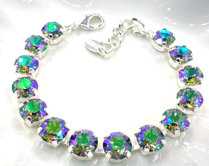 Iceland Aurora Crystal Bracelet: Silver Bridal Jewelry