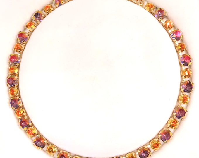 Spring Sunshine Gold Crystal Necklace: Bridal Jewelry, Adjustable Length